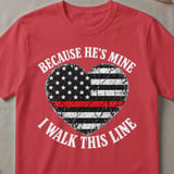 Because He's Mine Firefighter Tee thumbnail 3