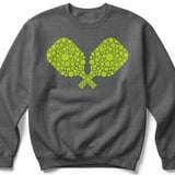 Pickleball Gildan Crewneck Sweatshirt, Crossed Paddles Ball Pattern Graphic, Court Warm Up Apparel thumbnail 4