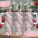 Lavender Marble Tumbler Digital Download, Gold Vein Marble Background, Floral Digital Paper, Junk Journal, Scrapbooking, Tumbler png thumbnail 8