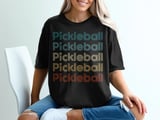 Pickleball Comfort Colors Shirt, Retro Multi Line Pickleball, Vintage Graphic Tee thumbnail 1