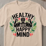 Healthy Body Happy Mind Shirt, Mental Health Fitness Sweatshirt, Workout Graphic Tee, Gym Motivational T-Shirt, Wellness Self Care Gift thumbnail 14