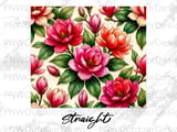 Magnolia Tumbler Wrap Sublimation PNG | Seamless Tapered 20oz Floral Digital Design with Faux Gold & Free Car Coasters thumbnail 13
