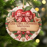 Teacher Christmas Ornament 2026, One Class Countless Memories School Keepsake, Apple Book Gingerbread Tree Decor, Holiday Gift for Educator thumbnail 1
