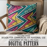 Digital Bundle Pattern, Geometric Pattern, Retro Pattern, Seamless Pattern, Digital Paper, Scrapbooking, Print on Demand, Digital Files thumbnail 5