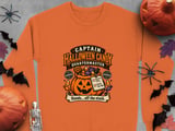 Captain Halloween Candy Quartermaster Jack O Lantern Trick Or Treat Pumpkin Graphic Crewneck Sweatshirts thumbnail 9