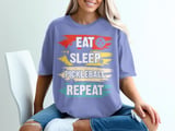 Pickleball Comfort Colors Shirt, Eat Sleep Pickleball Repeat Design, Retro Court Aesthetic Vintage Graphic Tee thumbnail 8