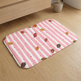 Pink Fall Shower Curtain and Bath Mat, Cute Pastel Autumn Leaves Bathroom Decor, Cottagecore Pinecone Acorn Aesthetic Fall Decor Set thumbnail 9