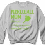 Pickleball Gildan Crewneck Sweatshirt, Pickleball Mom (Noun) 1. Like A Normal Mom But Cooler, Court Warm Up thumbnail 7