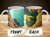 Deep Sea Sublimation Wrap Digital Design, Ocean Mug PNG 11oz 15oz, Exotic Marine Life Art, Nature Lover Gift thumbnail 4