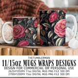 Pink Camellia Tumbler Design, Digital Download, Floral PNG, Watercolor Flowers, Printable Paper, Junk Journal, Scrapbooking, Sublimation thumbnail 4