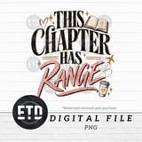 This Chapter Has Range PNG, Retro Bookish Travel Coffee Design, Cozy Reader Booktok Sublimation, Book Lover Gift T-Shirt Digital Graphic thumbnail 11