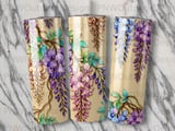 Wisteria Tumbler Wrap Sublimation Digital PNG | 20oz Seamless Tapered Design + Car Coasters | Floral Watercolor Tumbler Download thumbnail 7
