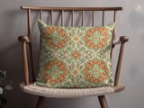 Moroccan Tile Pillow Case, Spanish Pattern Pillow Cover, Mediterranean Floral Cushion Cover, Vintage Boho Home Decor Accent Pillow thumbnail 4