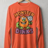 Pickleball Sport-Tek Long Sleeve Tee, Monster Dinks Funny Paddle Art, UV Morning Sun Shield Shirt thumbnail 4
