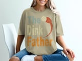 Pickleball Comfort Colors Shirt, The Dink Father, Retro Pickleball Dad Court Tee, Vintage Graphic Tee thumbnail 10