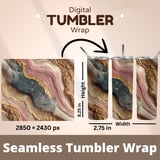 20 oz Tumbler Wrap Sublimation, Pink Marble Gold, Digital Download, Straight Tapered PNG, Tumbler Design, Unique Tumbler Wrap Designs thumbnail 5