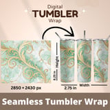 20 oz Tumbler Wrap, Green Marble Gold, Sublimation Design, Straight and Tapered Wrap png, Digital Download, Tumbler Design thumbnail 5