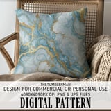 Blue Gold Marble Tumbler Digital, Watercolor Backgrounds, Floral Papers, Junk Journal Pages, Printable PNG, Scrapbooking Paper thumbnail 5