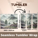 Enchanted Highlands Stag Digital Design Size Bundle Png thumbnail 7