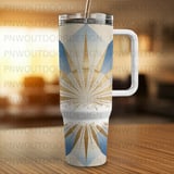 Abstract Sunrise Digital Download, 40oz Tumbler Sublimation, Distressed Seamless Tapered Wrap, Art Deco Design, Printable Image thumbnail 2