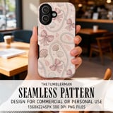 Whimsical Pearl Bow & Shell Digital Pattern Size Bundle Png thumbnail 6
