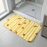 Fall Leaves Shower Curtain, Bath Mat, Cozy Autumn Bathroom Decor, Yellow Striped Thanksgiving Bath Rug, Cottagecore Fall Leaves Home Decor thumbnail 10
