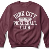 Pickleball Gildan Crewneck Sweatshirt, Dink City Est. 1965 Pickleball Club, Court Warm Up Fleece thumbnail 3