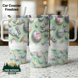 Easter Bunny Digital Download, Quilted Eggs, 40oz Tumbler Sublimation Wrap, Seamless Distressed Tapered, Easter Pattern Digital thumbnail 1
