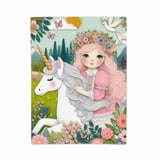 Unicorn Blanket Pillow Pillow Case: Floral Crown Girl, Pastel Colors, Whimsical thumbnail 3