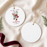 Mahjong Christmas Ornament 2026, The Year I Learned Mahjong Keepsake, Cute Kawaii Tile Holiday Gift for Game Night Player and Lover thumbnail 4