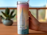 Yacht Sunset 20oz Tumbler Wrap, Nautical Tumbler Design, Boat Waterscape Digital Download, Sublimation Design, Tumbler Wrap, Commercial Use thumbnail 3