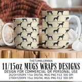 Abstract Canine Silhouettes Digital Design Size Bundle Png thumbnail 4