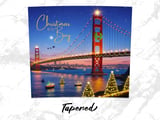 Christmas on the Bay 20oz Skinny Tumbler Wrap Digital Design - Golden Gate Holiday SF Christmas City View Seamless Tumbler PNG thumbnail 6