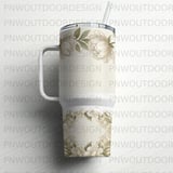40oz Tumbler Wrap Sublimation Design, Digital Download, Seamless Distressed Peony Floral PNG, Tapered Luxury Flowers, Free Car Coasters thumbnail 5