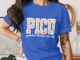 PICU Pediatric Intensive Care Unit Floral T-Shirt: Retro Nurse Design thumbnail 8
