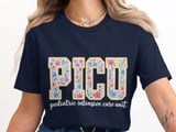 PICU Pediatric Intensive Care Unit Floral T-Shirt: Retro Nurse Design thumbnail 4
