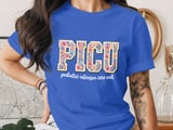 Floral PICU Pediatric ICU Nurse T-Shirt: Retro Flower Intensive Care Unit thumbnail 7