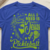 Pickleball Sport-Tek Performance Tee, All I Need Is Jesus and Pickleball, Moisture Wicking Court Apparel thumbnail 7