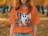 Gym Ghost T-Shirt, Halloween Workout Shirt, Boo Strong Tee, Cute Ghost Lifting Weights, Fitness Ghost Shirt, Halloween Gift, Funny Halloween thumbnail 6