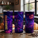 Personalized Halloween Tumbler, DJ Skeleton Tumbler, Spooky Season Tumbler, Custom Name Halloween Party Gift, Halloween Skeleton thumbnail 5