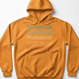 Pickleball Gildan Fleece Hoodie, Retro Striped Pickleball Stacked Line Graphic, Court Pullover Sweatshirt thumbnail 9