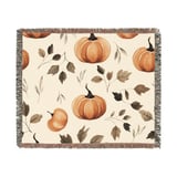 Pumpkin Blanket, Pumpkin Pillow, Fall Decor, Autumn Leaves, Thanksgiving Decor, Watercolor Pumpkins, Seasonal Throw Blanket, Accent Pillow thumbnail 7