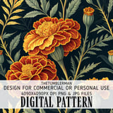 Marigold Tumbler Design, Floral Digital Papers, Flower Backgrounds, Junk Journal Pages, Printable PNG, Digital Scrapbooking Paper thumbnail 13