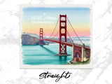Golden Gate Bridge San Francisco Tumbler Wrap Digital Download | California Dreaming 20oz Skinny Tumbler PNG Sublimation Design Watercolor thumbnail 4
