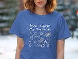 How I Spent My Summer Vacation T-Shirt | Beach Trip Doodle Graphic Tee | Teacher End of School Year Gift | Holiday Vibes Shirt thumbnail 5