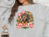Wrapped In Joy Dachshund Christmas Tee thumbnail 9