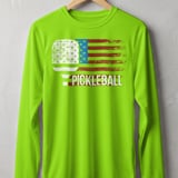 Pickleball Sport-Tek Long Sleeve Tee, PICKLEBALL Patriotic American Flag, UV Protection Sun Shield Shirt thumbnail 10
