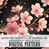 Cherry Blossom Tumbler, Digital Papers, Watercolor Flowers, Floral Junk Journal, Printable Tumbler PNG, Scrapbooking Paper Designs thumbnail 13