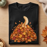 Dog in Autumn Leaf Pile Tee thumbnail 2