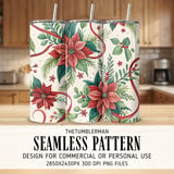 Poinsettia Tumbler Design, Christmas Digital Paper, Watercolor Floral Junk Journal, Printable PNG, Scrapbooking Paper thumbnail 2